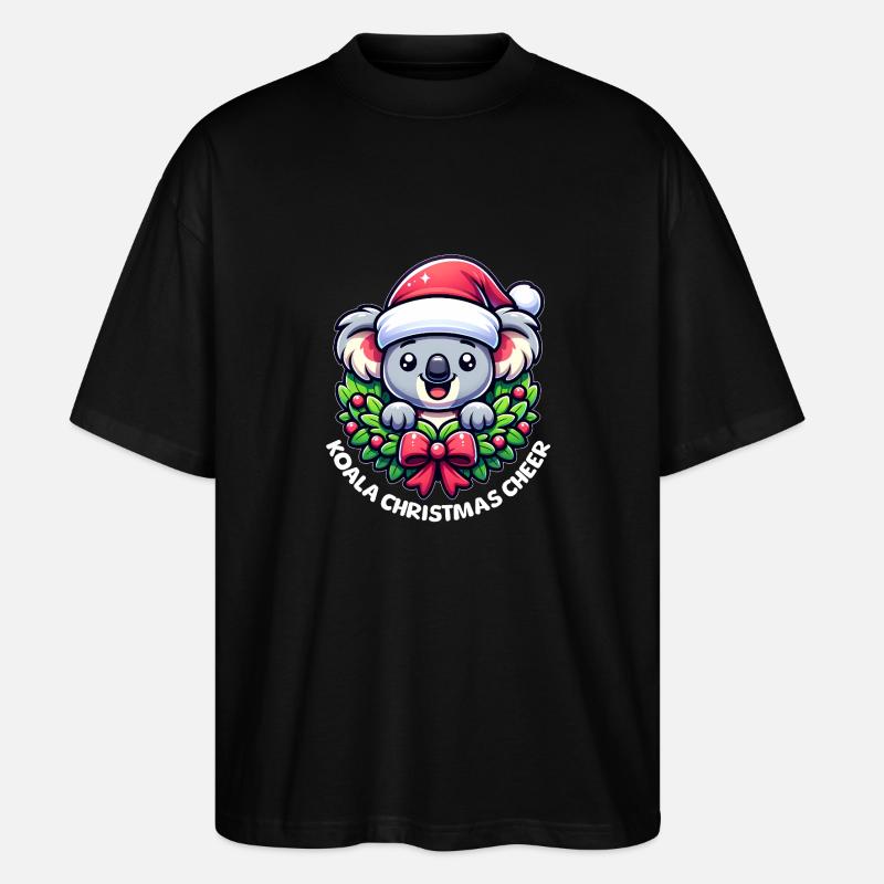 Weihnachts-Koala - Stanley/Stella Oversized Unisex Bio T-Shirt Blaster 2.0 - Schwarz