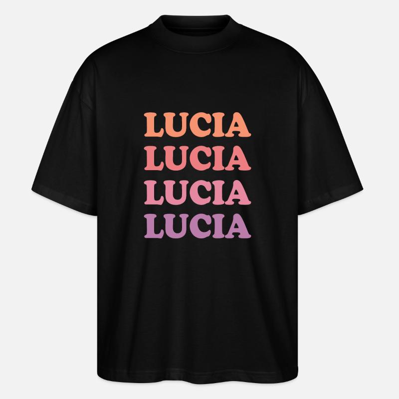 Name Lucia - Stanley/Stella Oversized Unisex Bio T-Shirt Blaster 2.0 - Schwarz
