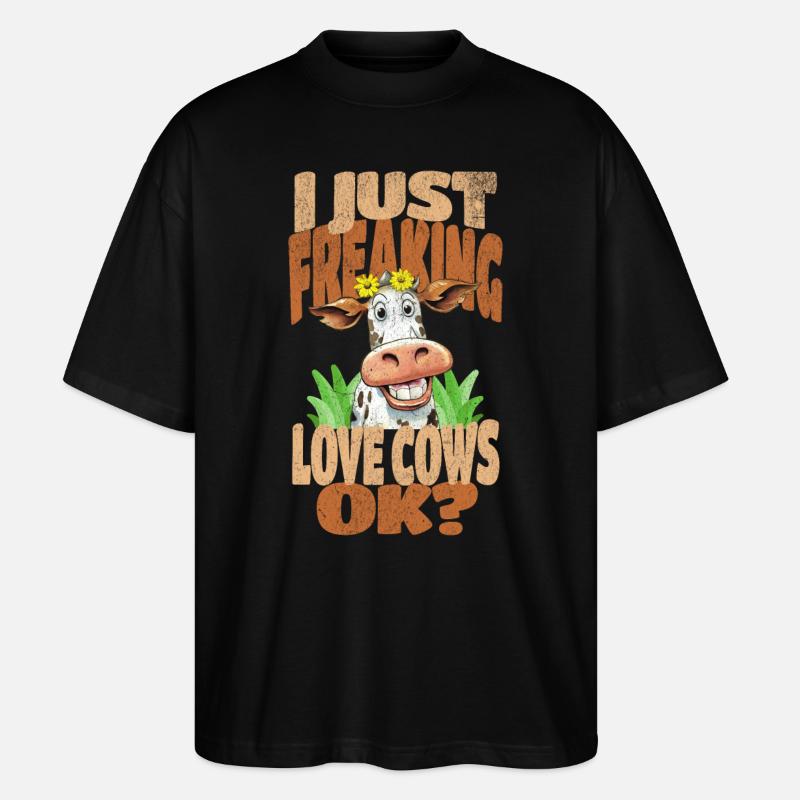 Kuh Kühe - Stanley/Stella Oversized Unisex Bio T-Shirt Blaster 2.0 - Schwarz