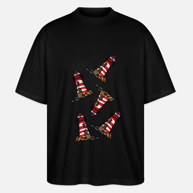 Leuchtturm Symbol - Stanley/Stella Oversized Unisex Bio T-Shirt Blaster 2.0 - Schwarz