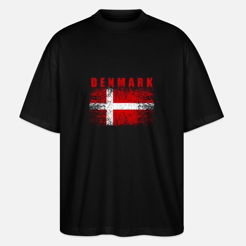 Drapeau du Danemark 008 - T-shirt bio Blaster 2.0 coupe oversize Stanley/Stella Unisexe - noir