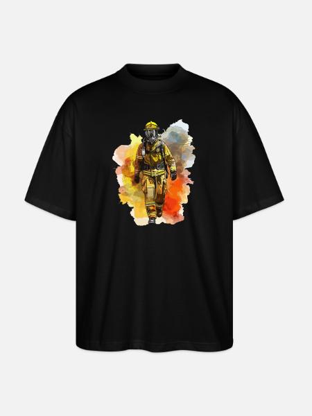 Fire Brigade Firefighter 112 - Stanley/Stella Oversized Unisex Organic T-shirt Blaster 2.0 - black