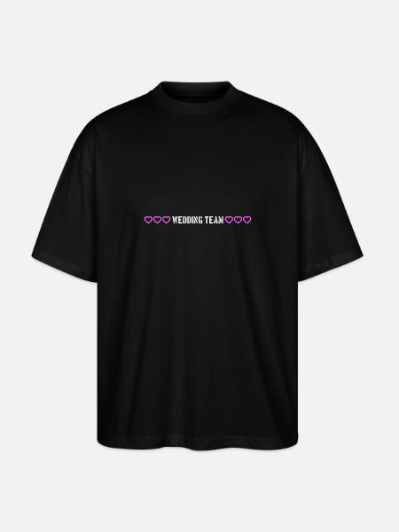 Wedding Team Hearts - Stanley/Stella Oversized Unisex Organic T-shirt Blaster 2.0 - black
