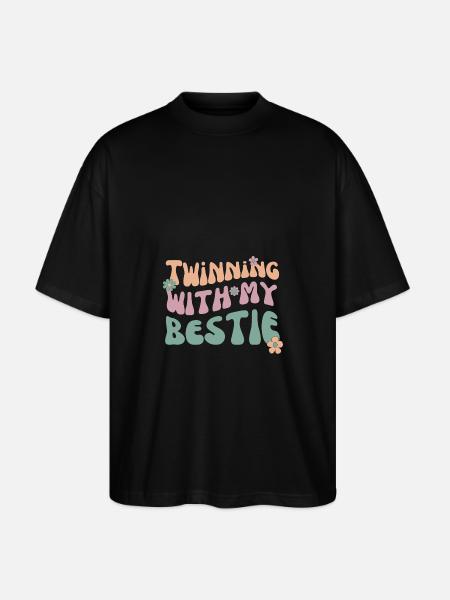 Twinning With My Bestie Spirit Week Twin Day - Stanley/Stella Oversized Unisex Organic T-shirt Blaster 2.0 - black