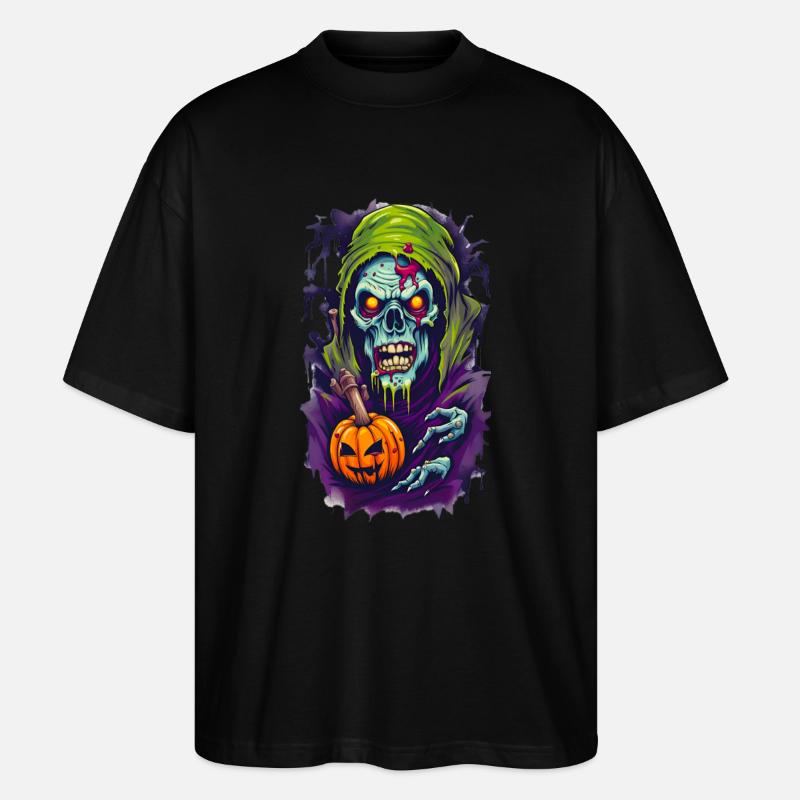 Halloween Horror Totenkopfschädel - Stanley/Stella Oversized Unisex Bio T-Shirt Blaster 2.0 - Schwarz