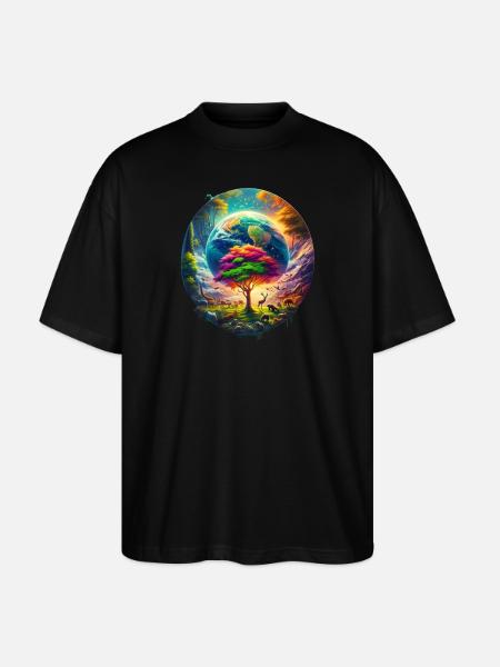 Terre féérique - T-shirt bio Blaster 2.0 coupe oversize Stanley/Stella Unisexe - noir