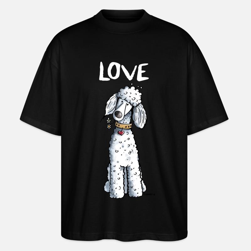 I Love Pudel - Stanley/Stella Oversized Unisex Bio T-Shirt Blaster 2.0 - Schwarz