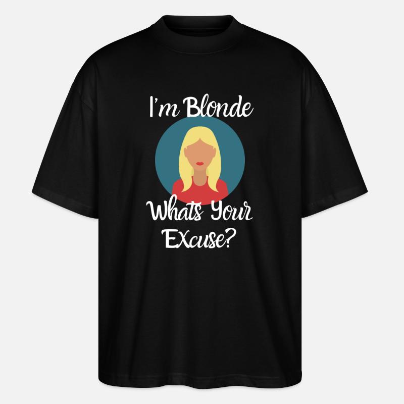 Blond hair - Stanley/Stella Oversized Unisex Organic T-shirt Blaster 2.0 - black