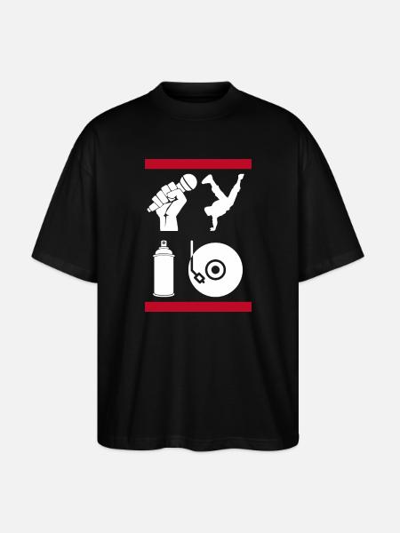 Die 4 Elemente des Hip-Hop - Stanley/Stella Oversized Unisex Bio T-Shirt Blaster 2.0 - Schwarz