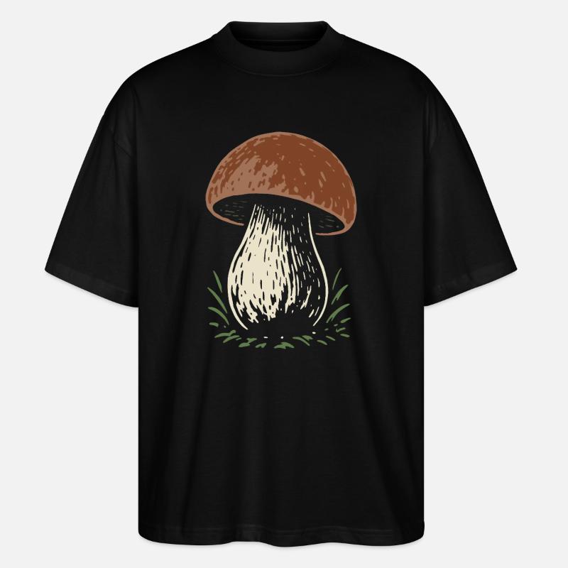 Cueilleur de cèpes - champignons - dicton - T-shirt bio Blaster 2.0 coupe oversize Stanley/Stella Unisexe - noir