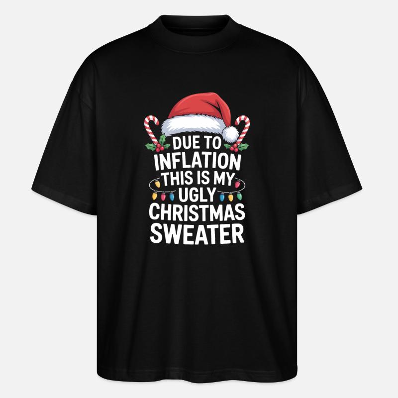 Inflation Hässlicher Weihnachtspullover - Stanley/Stella Oversized Unisex Bio T-Shirt Blaster 2.0 - Schwarz