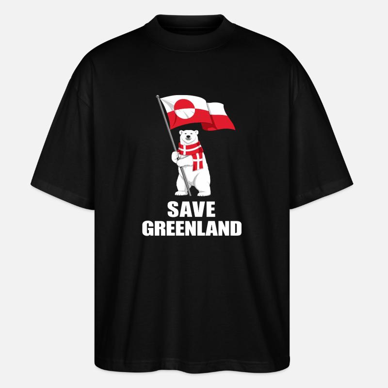 Eisbärenflagge rettet Grönland - Stanley/Stella Oversized Unisex Bio T-Shirt Blaster 2.0 - Schwarz