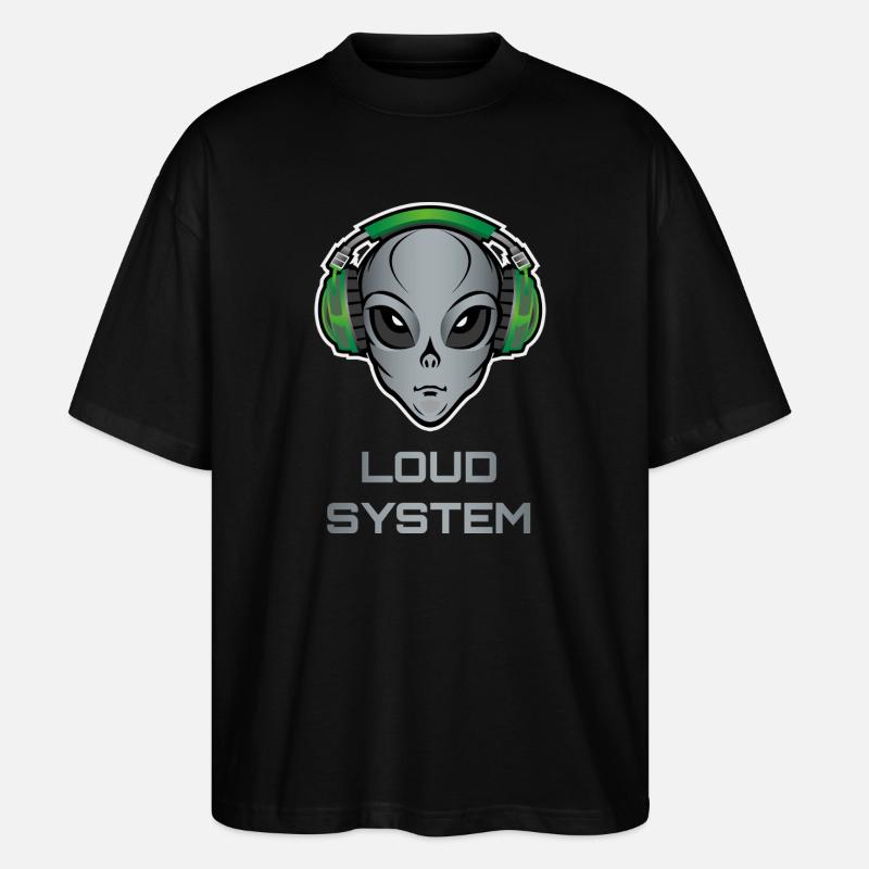 DJ Alien – Lautes System - Stanley/Stella Oversized Unisex Bio T-Shirt Blaster 2.0 - Schwarz