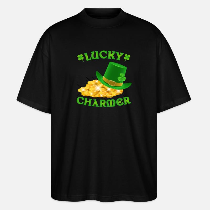 Lucky Charmer St Patricks Day - Stanley/Stella Oversized Unisex Bio T-Shirt Blaster 2.0 - Schwarz