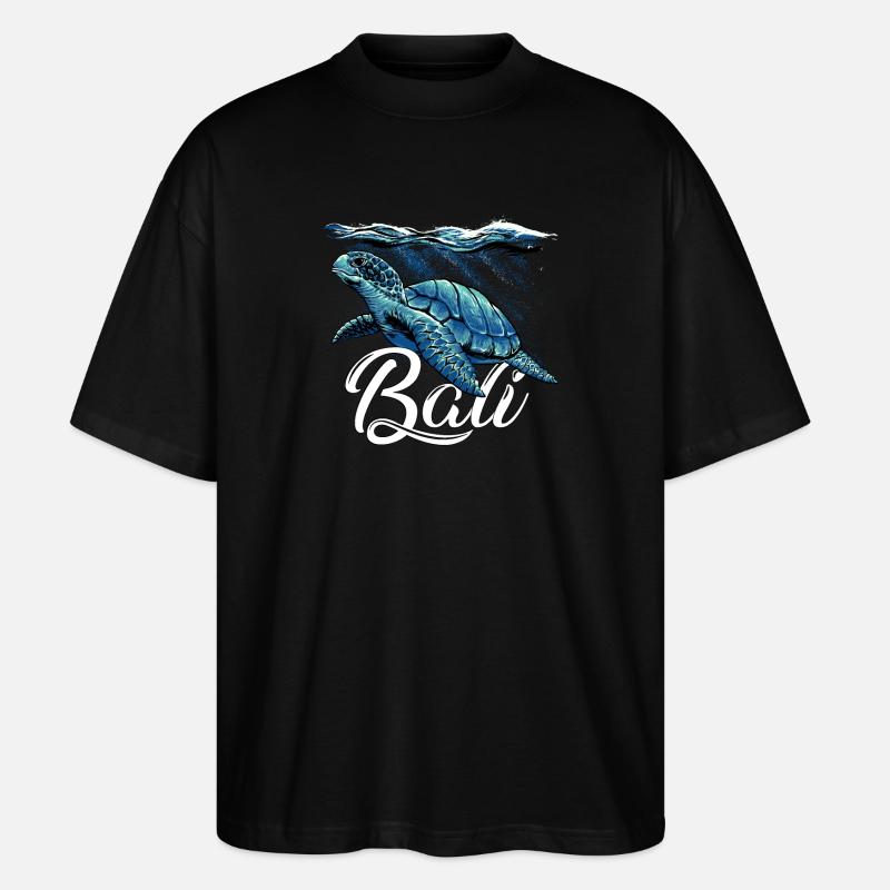 Bali - Indonésie - Tortue - T-shirt bio Blaster 2.0 coupe oversize Stanley/Stella Unisexe - noir
