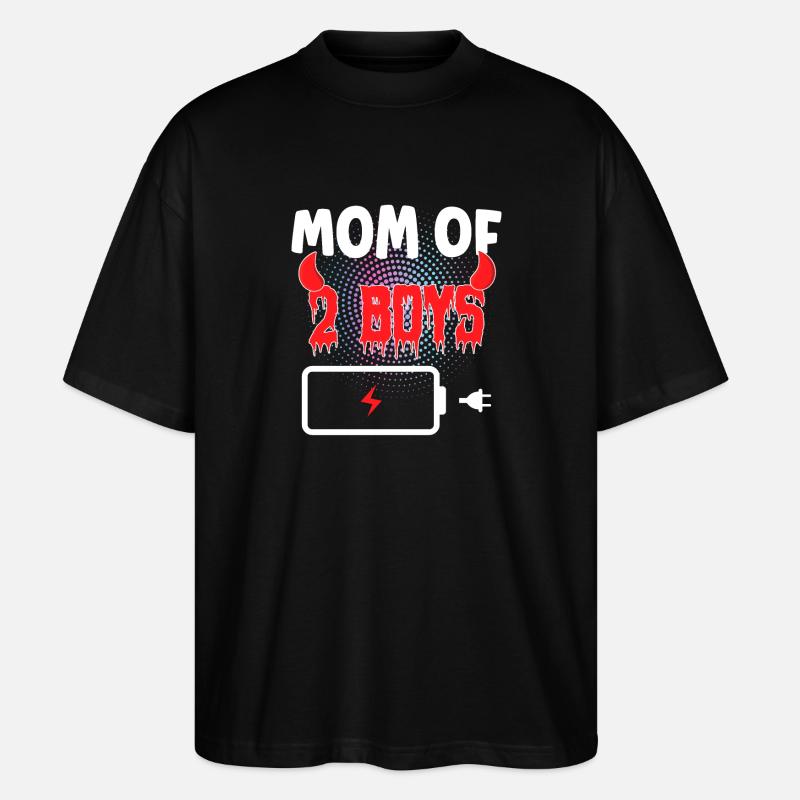 Maman de 2 garçons - T-shirt bio Blaster 2.0 coupe oversize Stanley/Stella Unisexe - noir