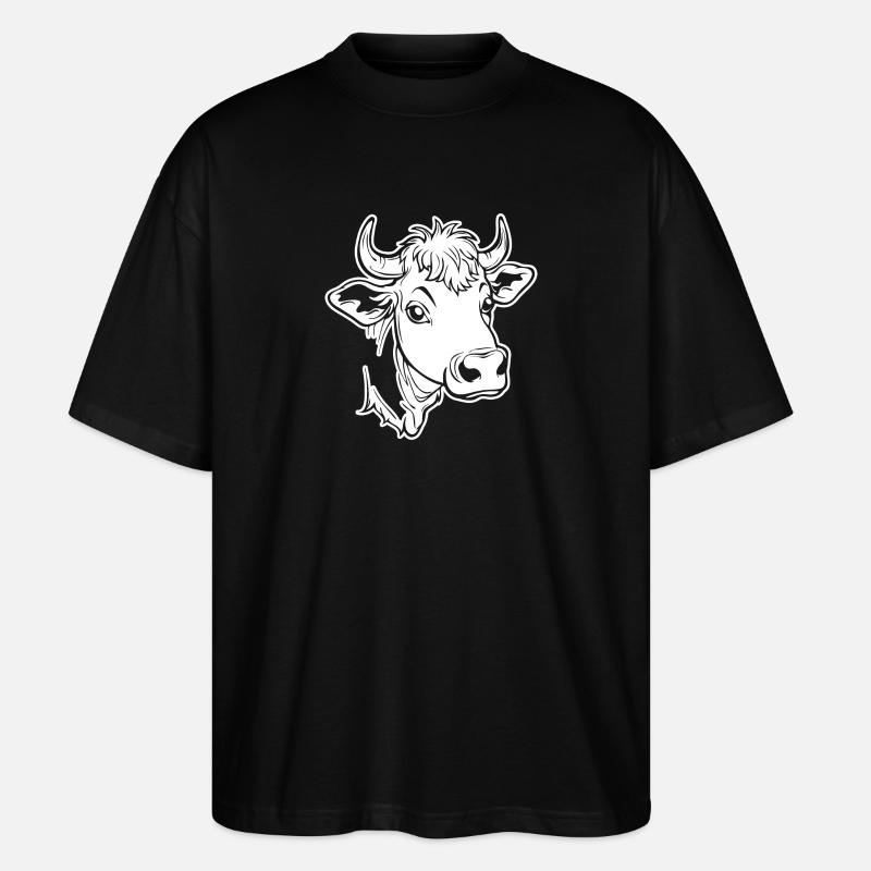 Kuh Kühe - Stanley/Stella Oversized Unisex Bio T-Shirt Blaster 2.0 - Schwarz