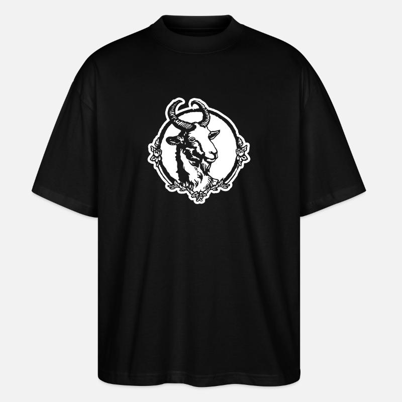 Steinbock Ziege - Stanley/Stella Oversized Unisex Bio T-Shirt Blaster 2.0 - Schwarz