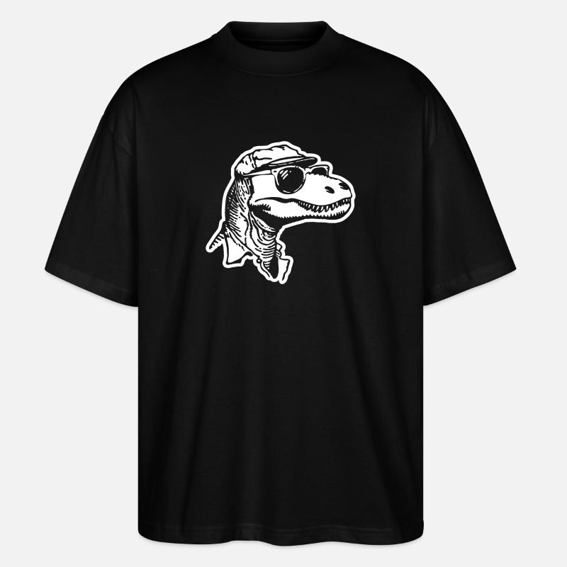 Dino Dinosaurier - Stanley/Stella Oversized Unisex Bio T-Shirt Blaster 2.0 - Schwarz
