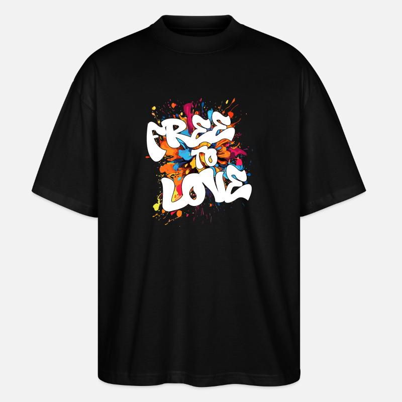 Libre d’aimer - T-shirt bio Blaster 2.0 coupe oversize Stanley/Stella Unisexe - noir