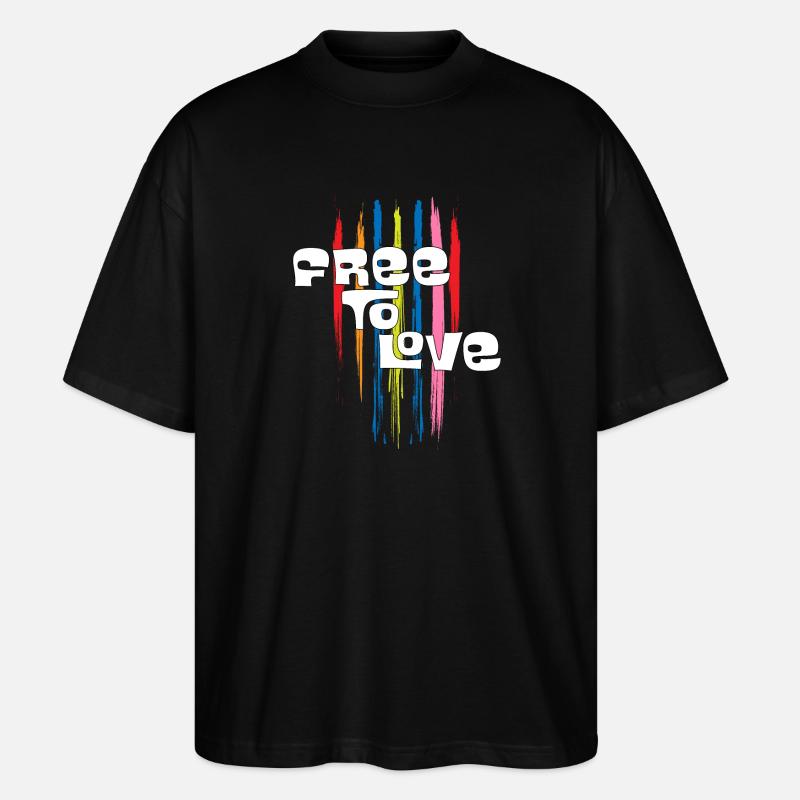 Free To Love - Stanley/Stella Oversized Unisex Bio T-Shirt Blaster 2.0 - Schwarz