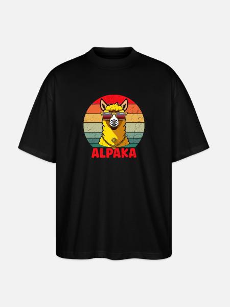 Cool Alpaca Design - Stanley/Stella Oversized Unisex Organic T-shirt Blaster 2.0 - black