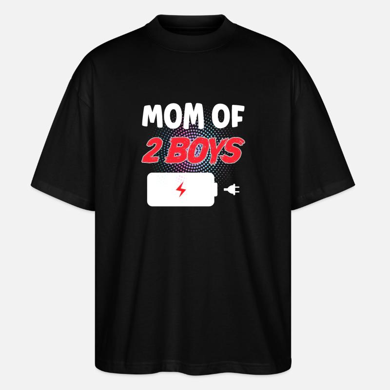 Maman de 2 garçons - T-shirt bio Blaster 2.0 coupe oversize Stanley/Stella Unisexe - noir