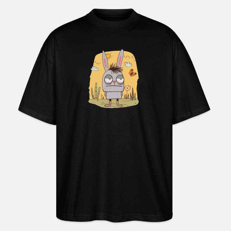 Schlechte Laune Hase | © M2-D2 - Stanley/Stella Oversized Unisex Bio T-Shirt Blaster 2.0 - Schwarz