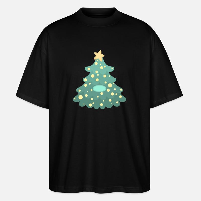 Weihnachtsbaum - Namensschild - Stanley/Stella Oversized Unisex Bio T-Shirt Blaster 2.0 - Schwarz