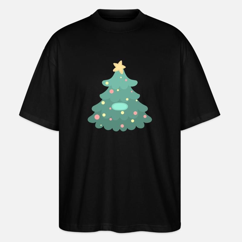 Weihnachtsbaum - Namensschild - Stanley/Stella Oversized Unisex Bio T-Shirt Blaster 2.0 - Schwarz