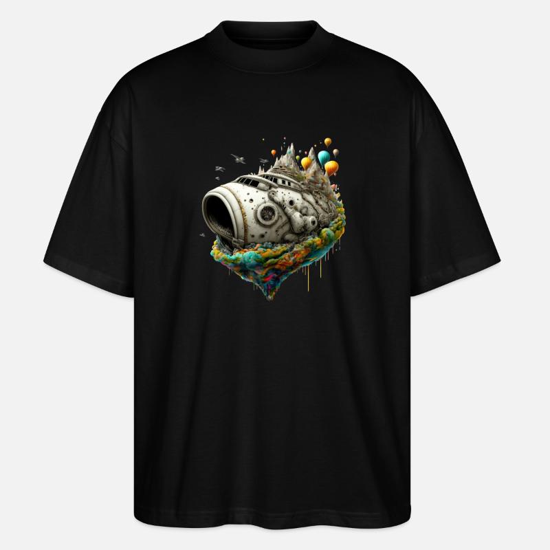 Micro World - Schiff - Stanley/Stella Oversized Unisex Bio T-Shirt Blaster 2.0 - Schwarz
