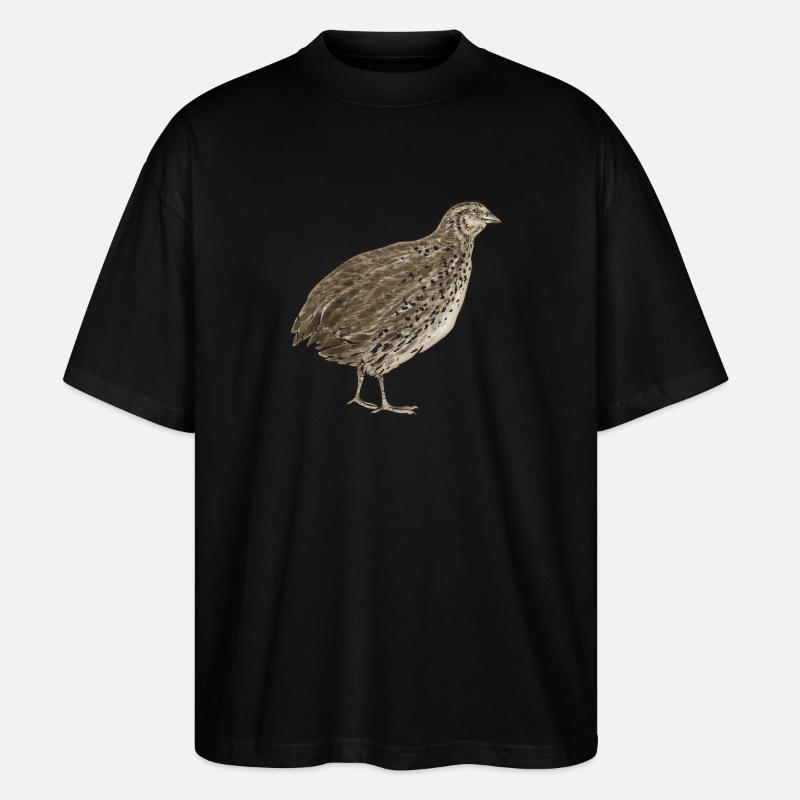 Wachtel Vogel - Stanley/Stella Oversized Unisex Bio T-Shirt Blaster 2.0 - Schwarz