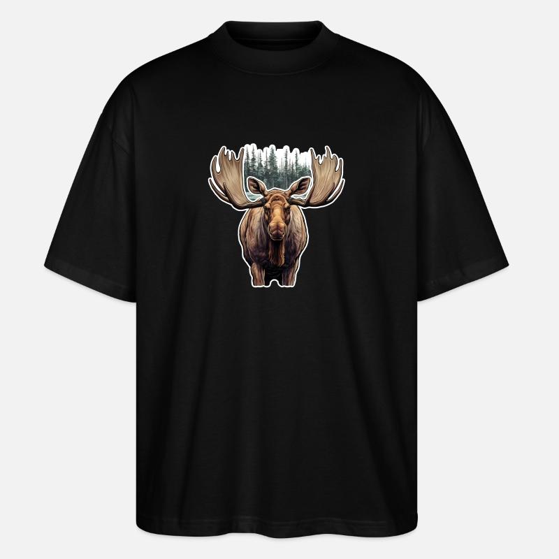 Elch - Stanley/Stella Oversized Unisex Bio T-Shirt Blaster 2.0 - Schwarz