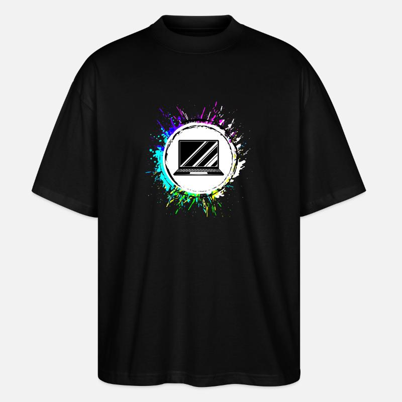 Laptop Symbol Bunt - Stanley/Stella Oversized Unisex Bio T-Shirt Blaster 2.0 - Schwarz