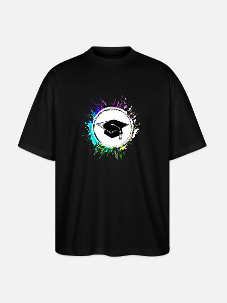 Student Abschluss Abitur Bunt - Stanley/Stella Oversized Unisex Bio T-Shirt Blaster 2.0 - Schwarz