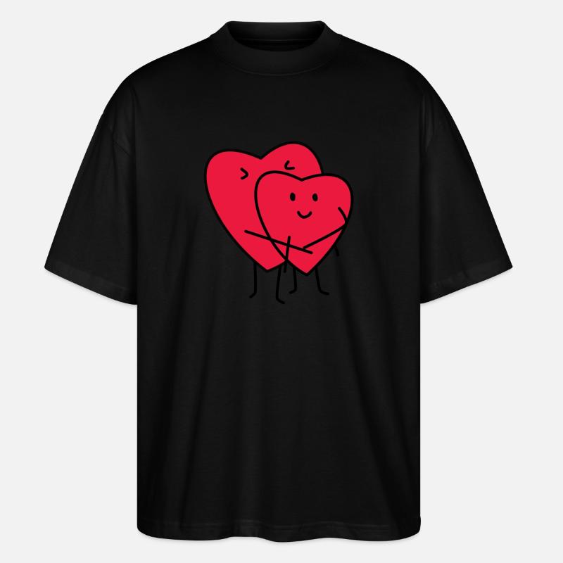 Herzen Umarmung - Stanley/Stella Oversized Unisex Bio T-Shirt Blaster 2.0 - Schwarz