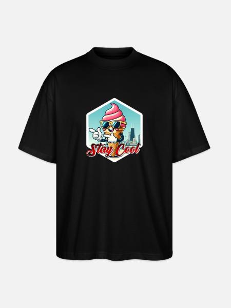 Stay Cool Ice - Stanley/Stella Oversized Unisex Bio T-Shirt Blaster 2.0 - Schwarz