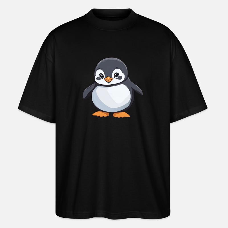 süßer Pinguin Zwergpinguin - Stanley/Stella Oversized Unisex Bio T-Shirt Blaster 2.0 - Schwarz