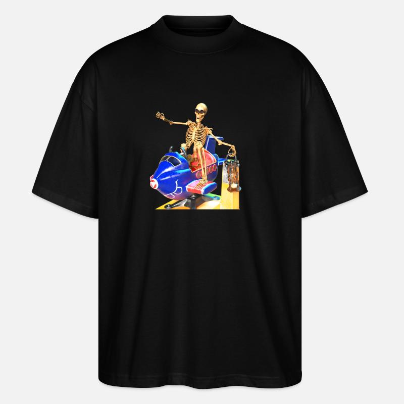 Der Sensenmann am Jahrmarkt - Stanley/Stella Oversized Unisex Bio T-Shirt Blaster 2.0 - Schwarz