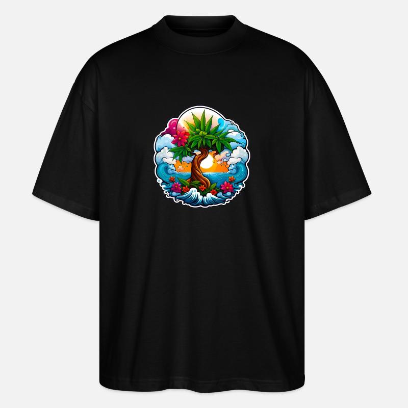 High waves 02 - Stanley/Stella Oversized Unisex Bio T-Shirt Blaster 2.0 - Schwarz