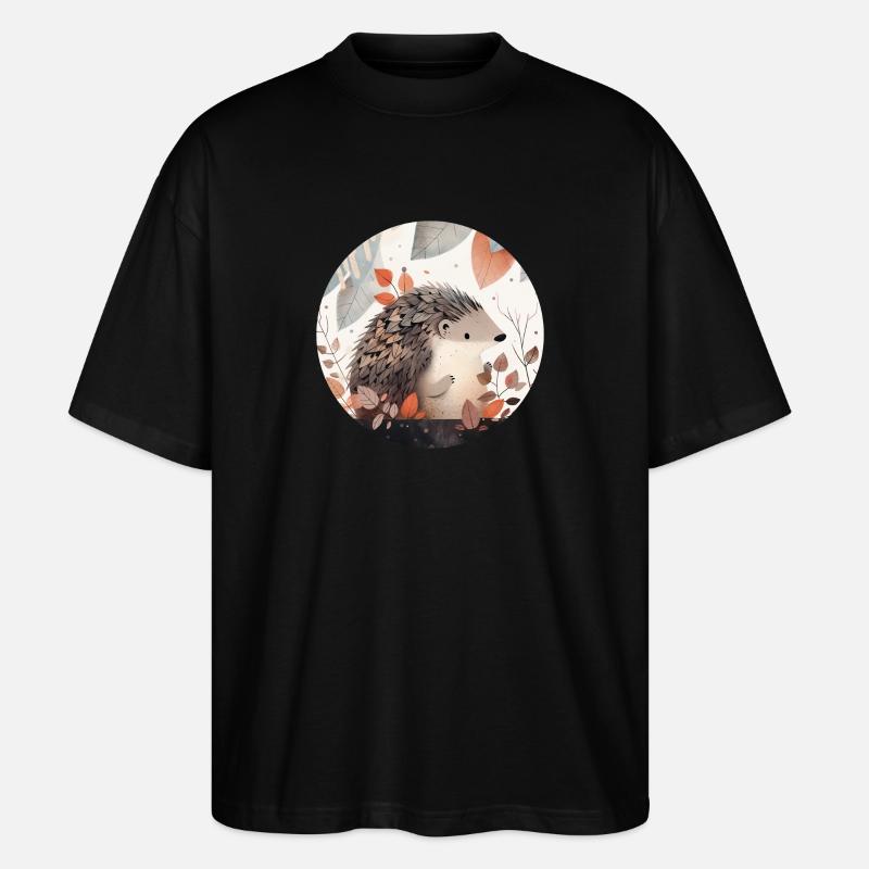 Hérissons en automne - T-shirt bio Blaster 2.0 coupe oversize Stanley/Stella Unisexe - noir