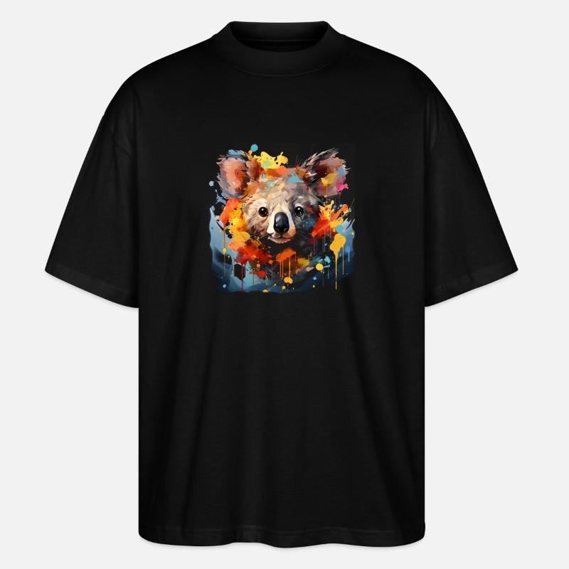 Koala Graffiti Bear - Stanley/Stella Oversized Unisex Bio T-Shirt Blaster 2.0 - Schwarz