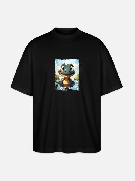 I can swim - Stanley/Stella Oversized Unisex Bio T-Shirt Blaster 2.0 - Schwarz