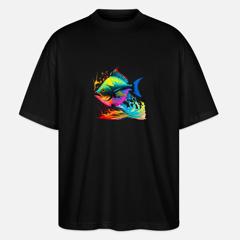 Poisson couleur - T-shirt bio Blaster 2.0 coupe oversize Stanley/Stella Unisexe - noir
