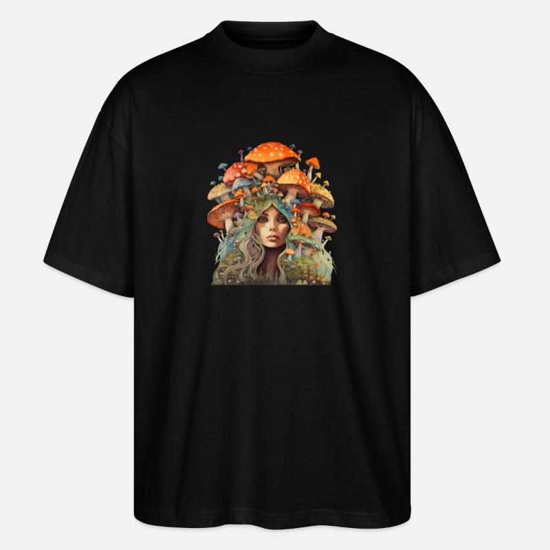 Mutter der Fliegenpilze - Mutter Erde - Stanley/Stella Oversized Unisex Bio T-Shirt Blaster 2.0 - Schwarz