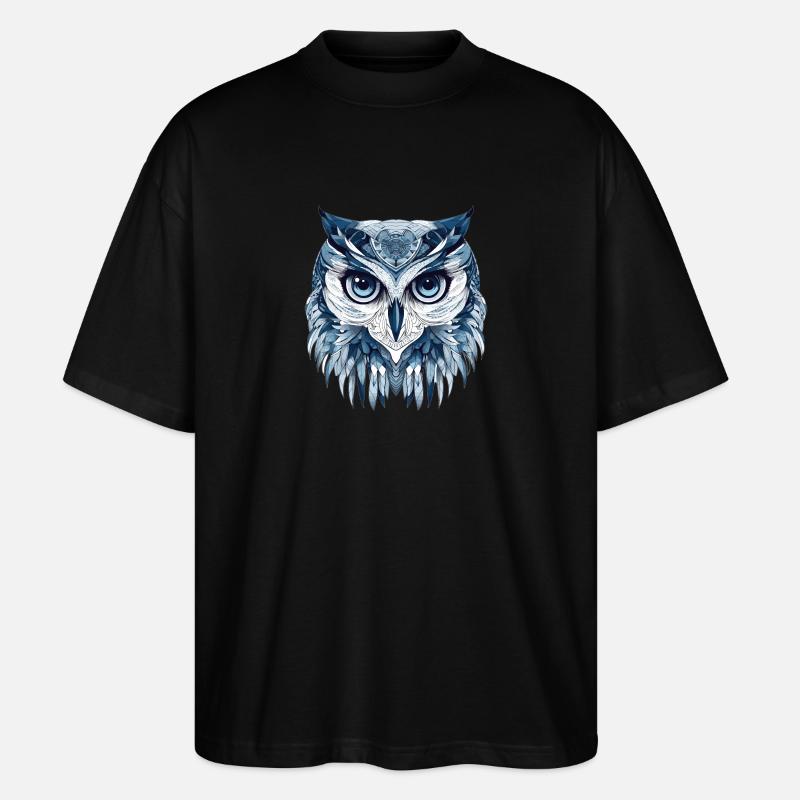 Owl Eule - Stanley/Stella Oversized Unisex Bio T-Shirt Blaster 2.0 - Schwarz