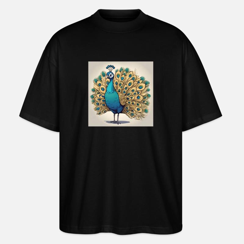 Pfau - Stanley/Stella Oversized Unisex Bio T-Shirt Blaster 2.0 - Schwarz