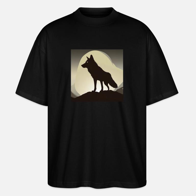 Wolf Silhouette - Stanley/Stella Oversized Unisex Bio T-Shirt Blaster 2.0 - Schwarz