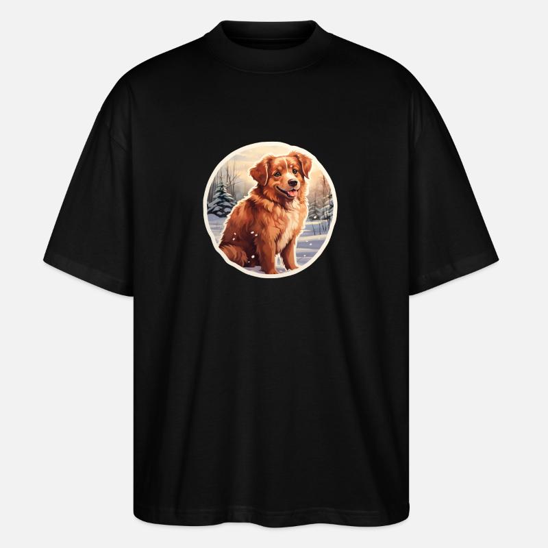 Wuffy winter magic - Stanley/Stella Oversized Unisex Organic T-shirt Blaster 2.0 - black
