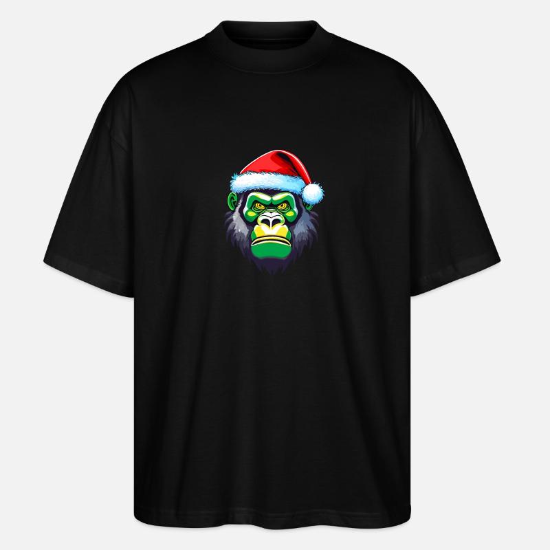 Gorilla-Weihnachtsgesicht - Stanley/Stella Oversized Unisex Bio T-Shirt Blaster 2.0 - Schwarz